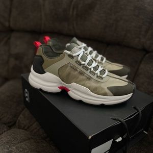 A|X ARMANI EXCHANGE Men's High Multicolor Microfiber Lace Up Sneaker